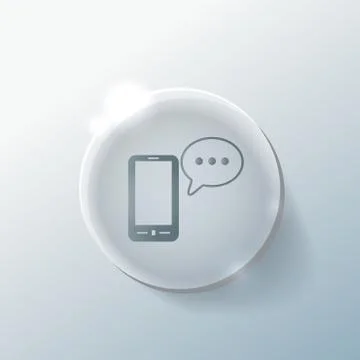 Smartphone with cloud of speaking dialogue. Stock Illustration