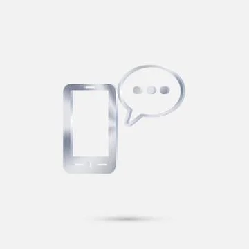Smartphone with cloud of speaking dialogue. Stock Illustration