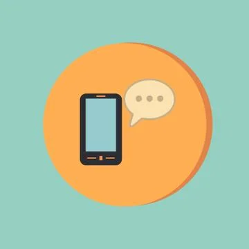 Smartphone with cloud of speaking dialogue. イラスト素材