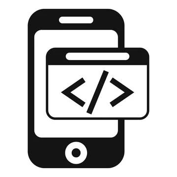 Smartphone code developer icon simple vector. Build team coder Stock Illustration