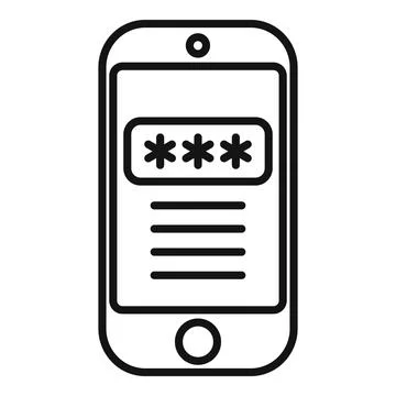 Smartphone code icon outline vector. Lock security Illustrazione stock