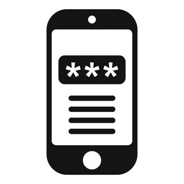 Smartphone code icon simple vector. Lock security Stockillustratie