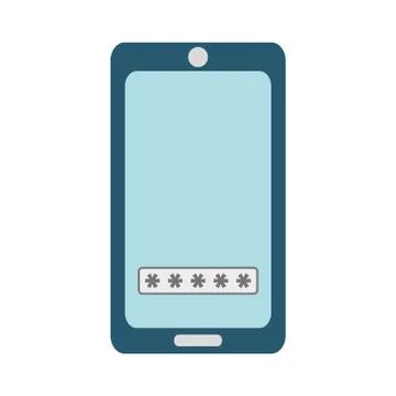 Smartphone code security system icon. Vector graphic Illustration