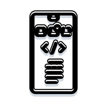 Smartphone coding software development application technology icon Stock-Illustration