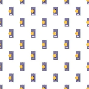Smartphone with coin payment seamless pattern white background 스톡 일러스트