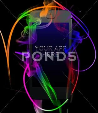 Smartphone Color Light Smoke Swirls PSD Template
