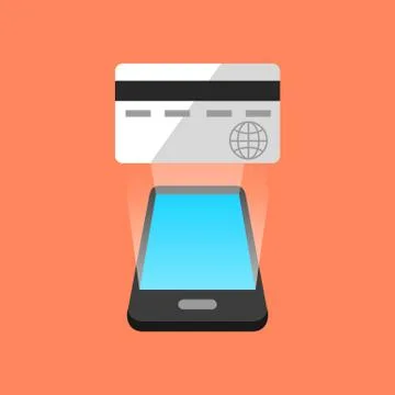 Smartphone commerce concept. Isometric design. Vector illustration Stock Illustration