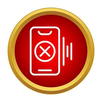 Smartphone communication error with no signal notification icon Stock Illustration