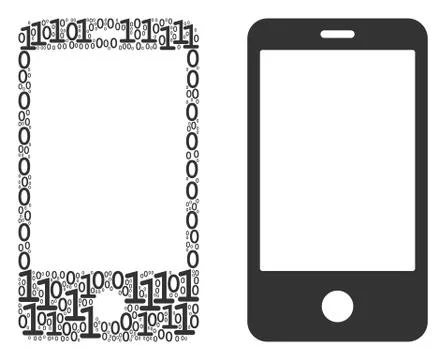 Smartphone Composition of Binary Digits Stock Illustration