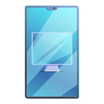 Smartphone computer access icon, cartoon style 스톡 일러스트