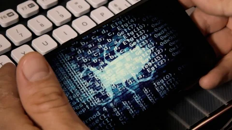 Smartphone Computer bug ugly blue Stock Footage 88757260