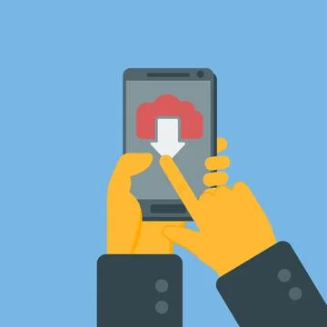 A smartphone concept with a cloud icon. Stock Illustration