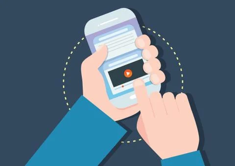 Smartphone concept flat design, vector Stock Illustration