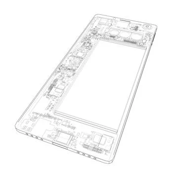 Smartphone concept outline Stock Illustration