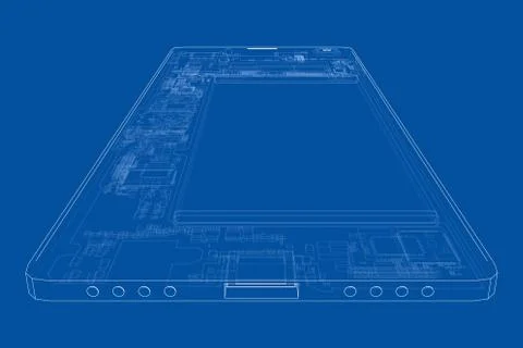 Smartphone concept outline. Vector Stock Illustration