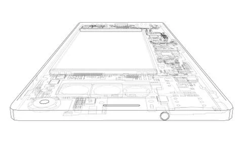 Smartphone concept outline. Vector 스톡 일러스트