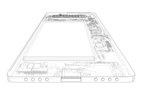 Smartphone concept outline. Vector Stock Illustration