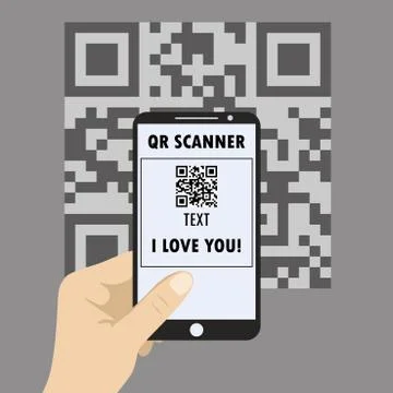 Smartphone concept with a qr code scanning Stock Illustration