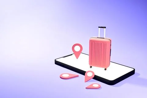 Smartphone concept using navigation apps for travel and tourism. Stock-Illustration