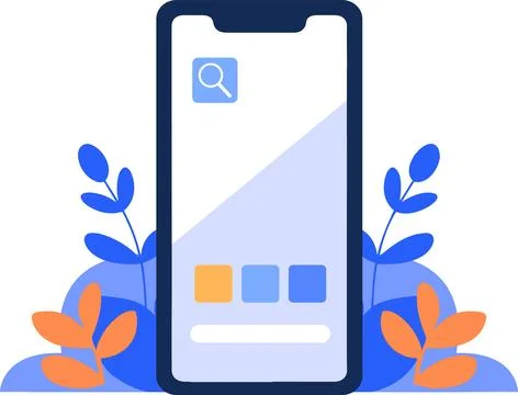 Smartphone concept in UX UI flat style Stockillustratie