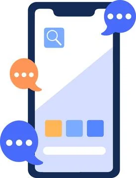 Smartphone concept in UX UI flat style Stockillustratie
