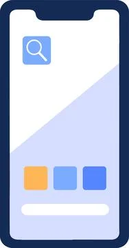 Smartphone concept in UX UI flat style 스톡 일러스트