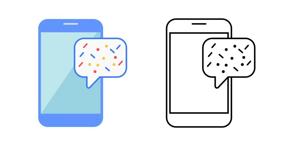 Smartphone confetti chat Stock Illustration