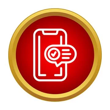 Smartphone with confirmed message receipt notification concept Stock Illustration