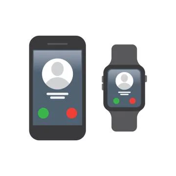 Smartphone connect to Smart watch. Stock Illustration