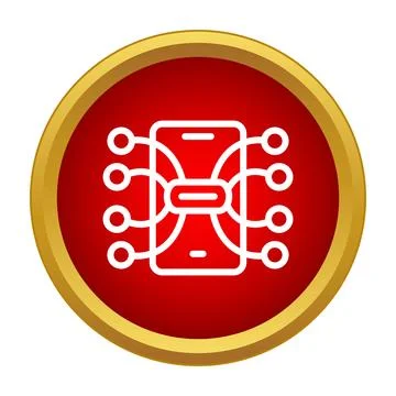 Smartphone connecting to external devices digital network symbol Stock Illustration