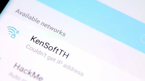 Smartphone connecting to hacker Wi-Fi network possible network attack Stock Footage 158370402