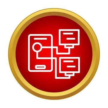 Smartphone connecting to multiple server network icons Stock Illustration