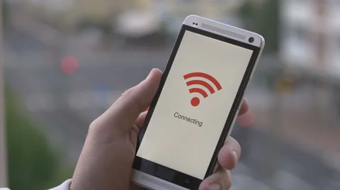 Smartphone connecting to WiFi Stock Footage 66493943