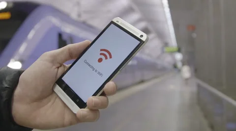 Smartphone connecting to WiFi Stock Footage 68846537