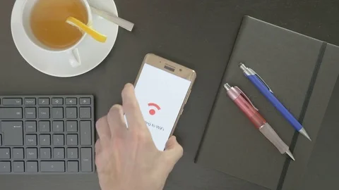 Smartphone connecting to WiFi Stock Footage 81790637