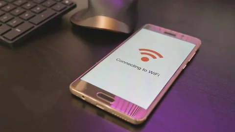 Smartphone connecting to WiFi Stock Footage 81886458