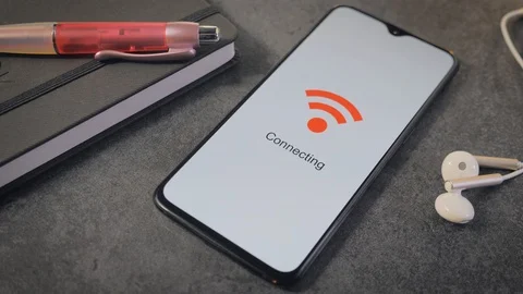 Smartphone connecting to WiFi Stock Footage 105324576