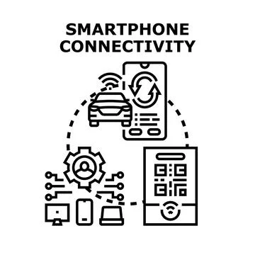Smartphone connectivity controlling digital networks and devices Stock Illustration