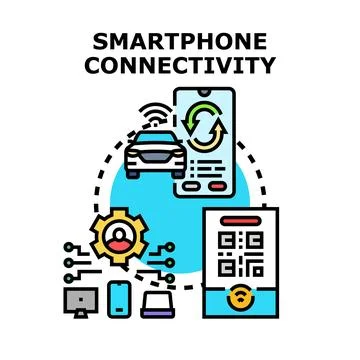Smartphone connectivity controlling digital networks and devices Stock Illustration