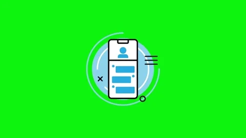 Smartphone. Contacts. Chat. Motion animation morphing. Greenscreen Alpha channel Stock Footage 163888475
