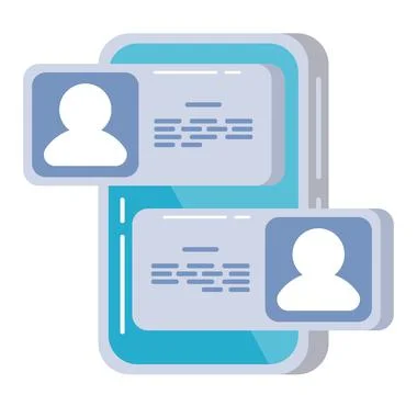 Smartphone with contacts Illustrazione stock