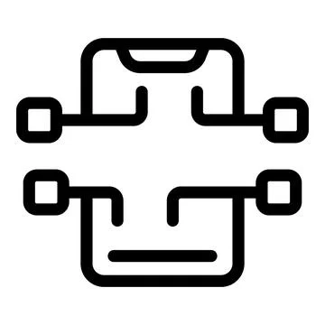 Smartphone content filter icon, outline style Illustrazione stock