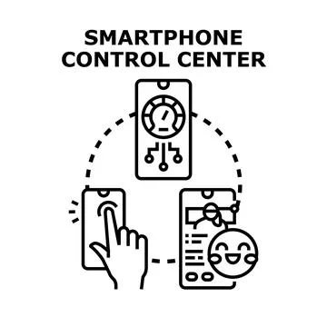 Smartphone control center managing digital user experience Illustrazione stock