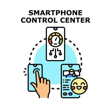 Smartphone control center managing digital user experience Illustrazione stock