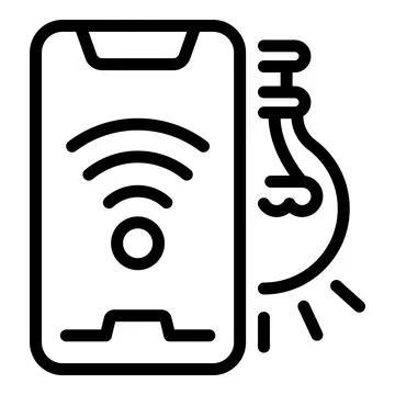Smartphone control smart lightbulb icon, outline style イラスト素材