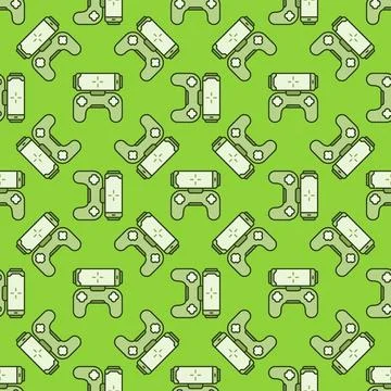 Smartphone Controller vector Gaming Device with Phone green modern seamless.. Illustrazione stock