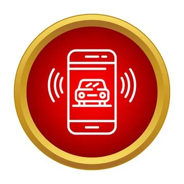 Smartphone controlling car remotely using mobile app connection Stockillustratie