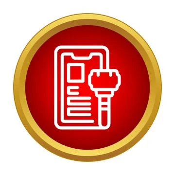 Smartphone controlling smart car key access icon Stock Illustration