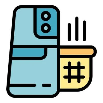 Smartphone controlling smart deep fryer with wifi icon Stock Illustration