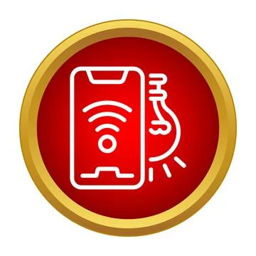 Smartphone controlling smart light bulb internet of things icon Stock Illustration